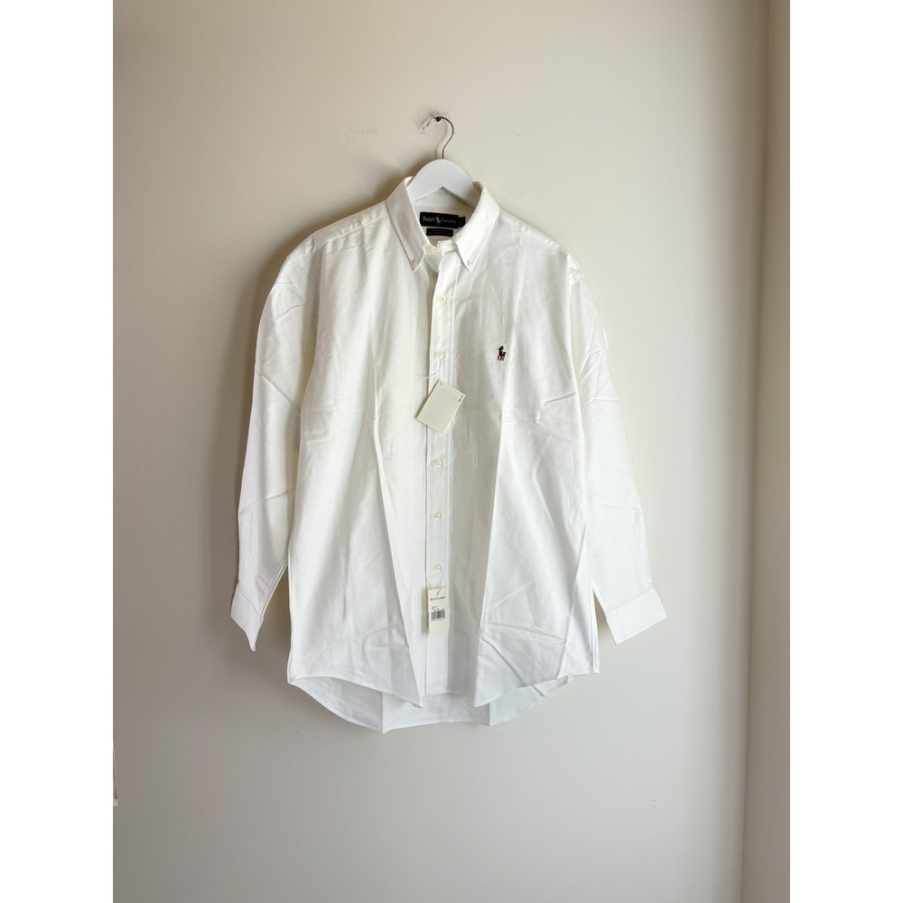 Ralph Lauren Mens 15.5 33 Yarmouth Cotton White Oxford Button Down Shirt NWT